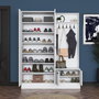 Hanah Home Soporte de Pasillo Blanco con Estanterías